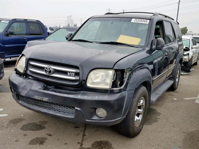 5TDZT38A32S076342 - 2002 TOYOTA SEQUOIA LI BLACK photo 2