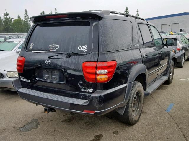 5TDZT38A32S076342 - 2002 TOYOTA SEQUOIA LI BLACK photo 4