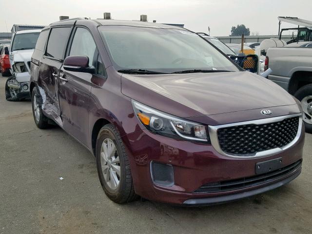 KNDMB5C11H6337931 - 2017 KIA SEDONA LX BURGUNDY photo 1