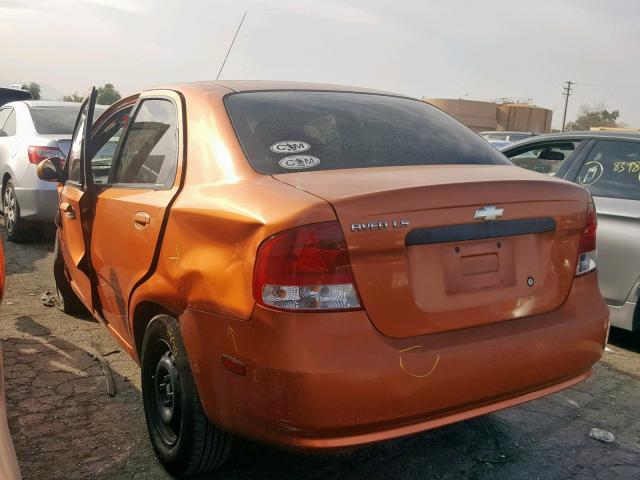 KL1TD56686B628984 - 2006 CHEVROLET AVEO BASE Narıncı foto 3