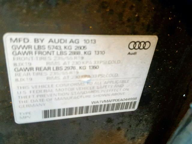 WA1VMAFP0EA044998 - 2014 AUDI Q5 TDI BLACK photo 10