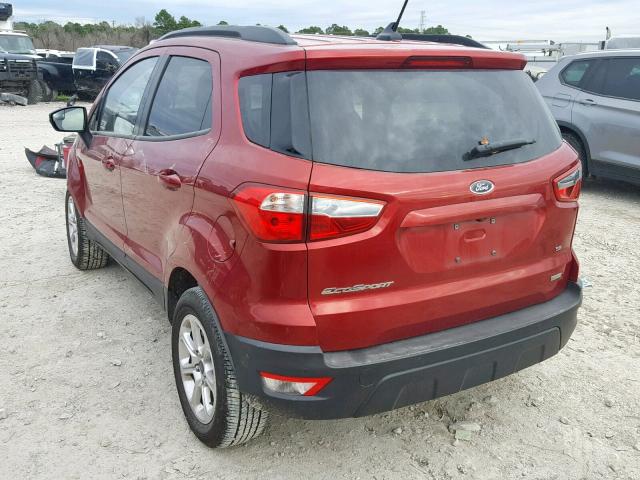 MAJ3P1TE8JC174362 - 2018 FORD ECOSPORT S RED photo 3