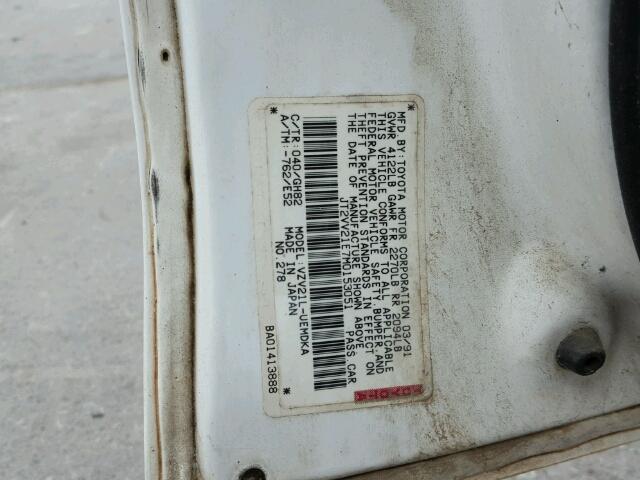 JT2VV21E7M0153051 - 1991 TOYOTA CAMRY DLX 白色 照片 10