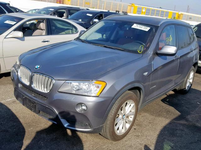 5UXWX9C51E0D38730 - 2014 BMW X3 XDRIVE2 GRAY photo 2