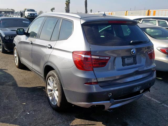 5UXWX9C51E0D38730 - 2014 BMW X3 XDRIVE2 GRAY photo 3