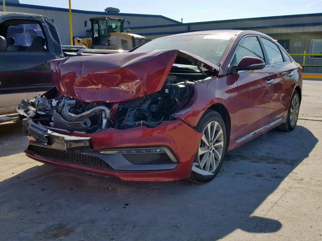 5NPE34AF8GH426703 - 2016 HYUNDAI SONATA SPO RED photo 2