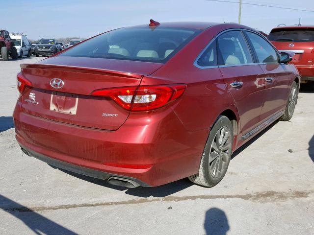 5NPE34AF8GH426703 - 2016 HYUNDAI SONATA SPO RED photo 4