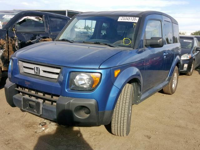 5J6YH27707L012789 - 2007 HONDA ELEMENT EX BLUE photo 2