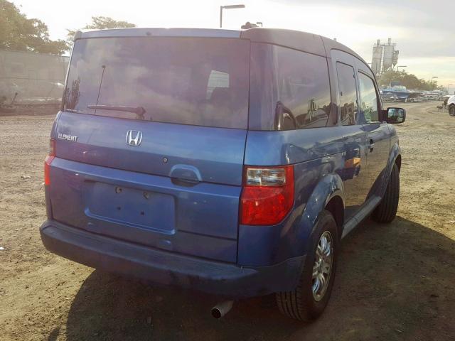 5J6YH27707L012789 - 2007 HONDA ELEMENT EX BLUE photo 4