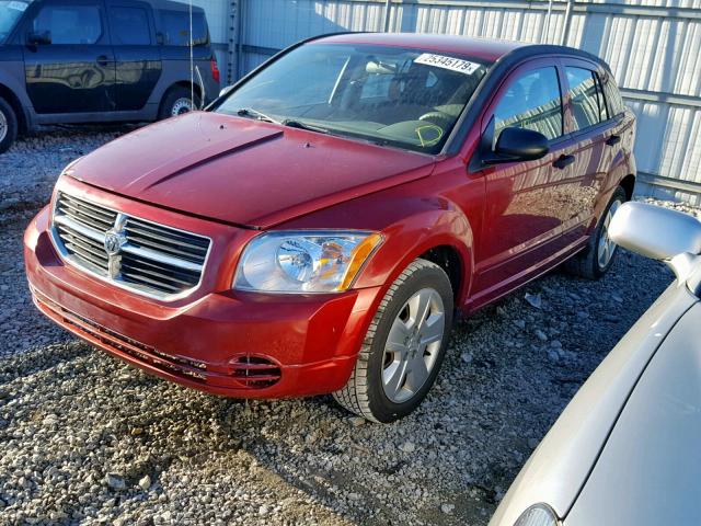 1B3HB48B07D544027 - 2007 DODGE CALIBER SX RED photo 2