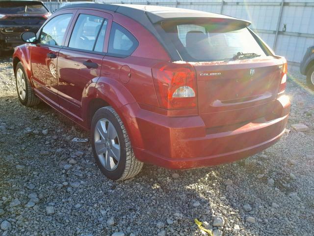 1B3HB48B07D544027 - 2007 DODGE CALIBER SX RED photo 3