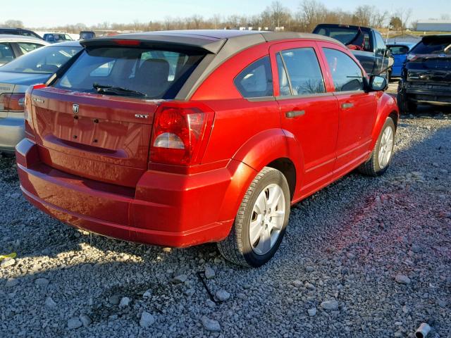 1B3HB48B07D544027 - 2007 DODGE CALIBER SX RED photo 4