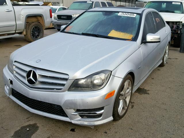 WDDGF4HB1CR233305 - 2012 MERCEDES-BENZ C 250 SILVER photo 2