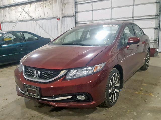 19XFB2F90FE209664 - 2015 HONDA CIVIC EXL BURGUNDY photo 2