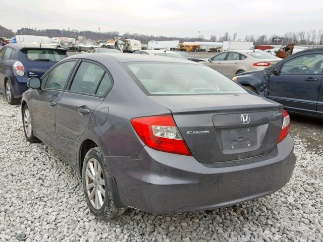 19XFB2F92CE056538 - 2012 HONDA CIVIC EXL GRAY photo 3