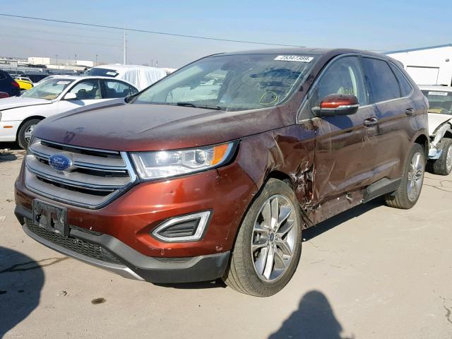 2FMPK4K82GBC13555 - 2016 FORD EDGE TITAN BROWN photo 2