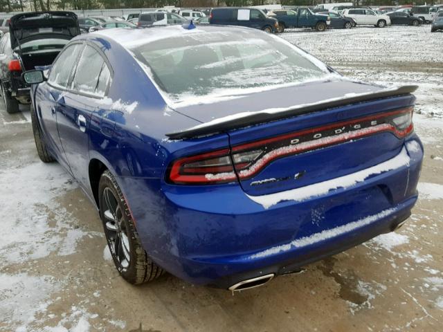 2C3CDXJG3KH523960 - 2019 DODGE CHARGER SX BLUE photo 3