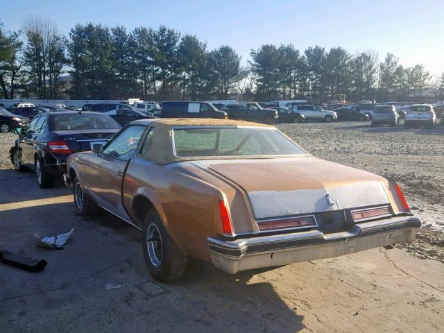 4J57C7G119204 - 1977 BUICK REGAL GOLD photo 3