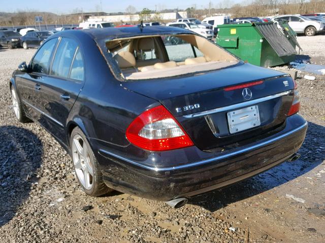 WDBUF56X39B395762 - 2009 MERCEDES-BENZ E 350 BLACK photo 3