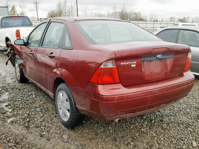 1FAHP34N17W272298 - 2007 FORD FOCUS ZX4 MAROON photo 3