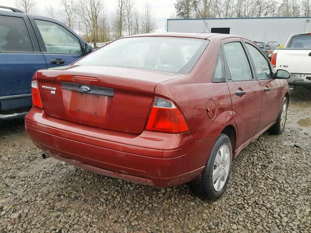 1FAHP34N17W272298 - 2007 FORD FOCUS ZX4 MAROON photo 4