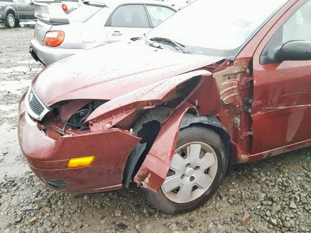 1FAHP34N17W272298 - 2007 FORD FOCUS ZX4 MAROON photo 9