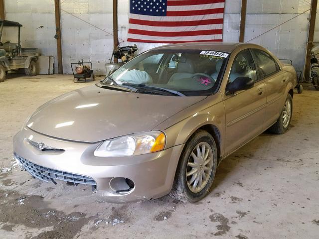 1C3EL56R02N130919 - 2002 CHRYSLER SEBRING LX TAN photo 2