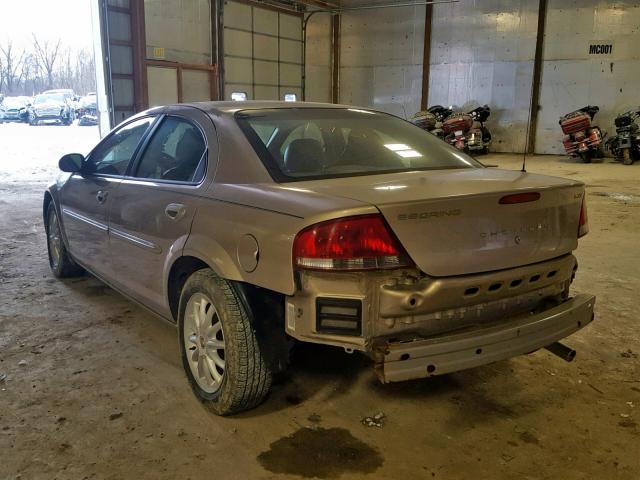 1C3EL56R02N130919 - 2002 CHRYSLER SEBRING LX TAN photo 3