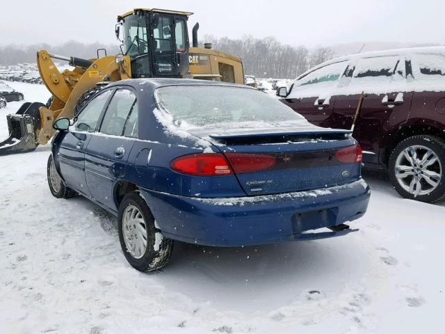 1FAFP13P5XW135301 - 1999 FORD ESCORT SE BLUE photo 3