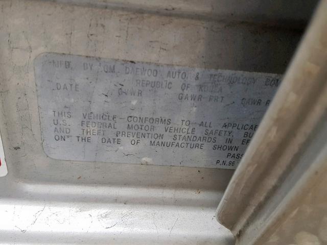 KL1TD56616B514714 - 2006 CHEVROLET AVEO BASE Сұр фото 10