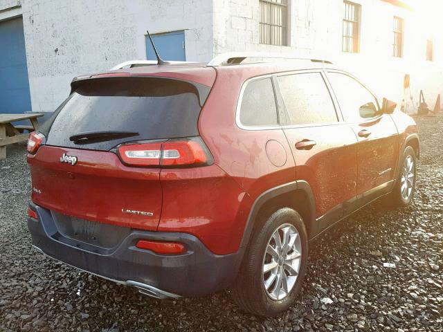 1C4PJMDS3FW752845 - 2015 JEEP CHEROKEE L RED photo 4