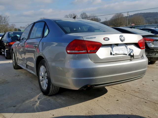 1VWAP7A38CC091892 - 2012 VOLKSWAGEN PASSAT S SILVER photo 3