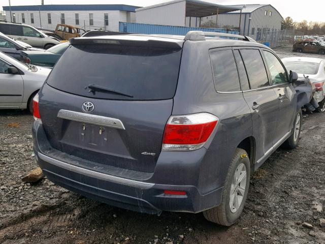 5TDBK3EH8DS235915 - 2013 TOYOTA HIGHLANDER GRAY photo 4