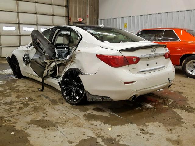 JN1AV7AR6EM701401 - 2014 INFINITI Q50 HYBRID WHITE photo 3