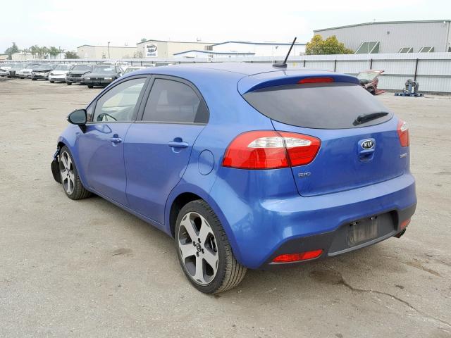 KNADN5A33C6089957 - 2012 KIA RIO EX BLUE photo 3