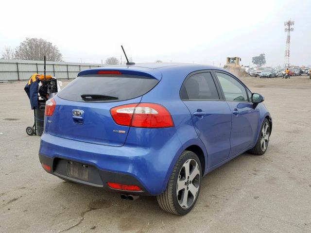 KNADN5A33C6089957 - 2012 KIA RIO EX BLUE photo 4