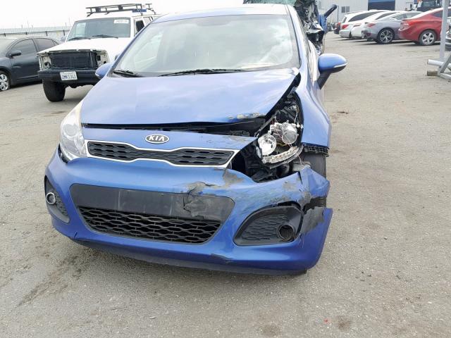 KNADN5A33C6089957 - 2012 KIA RIO EX BLUE photo 9