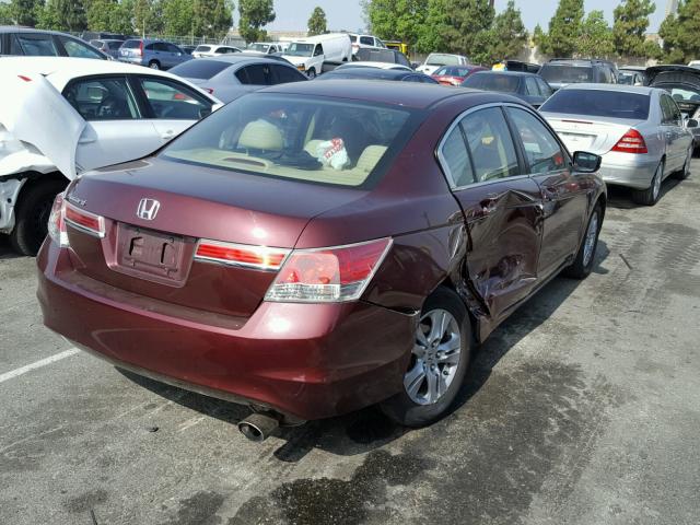 1HGCP2F45BA007720 - 2011 HONDA ACCORD LXP BURGUNDY photo 4