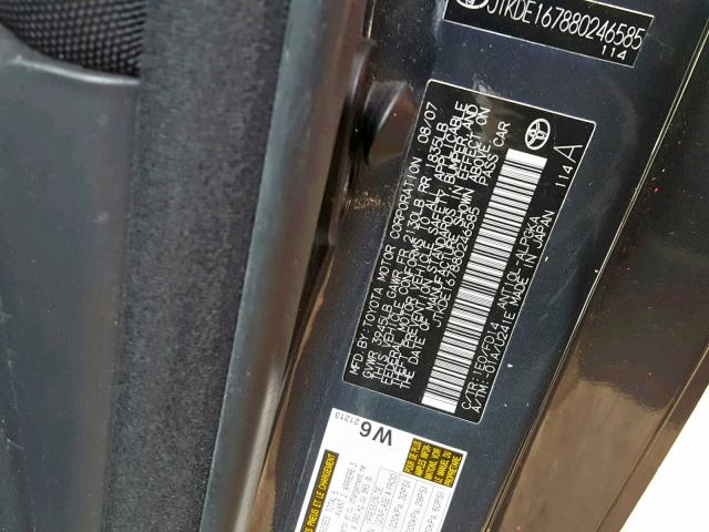 JTKDE167880246585 - 2008 TOYOTA SCION TC BLUE photo 10