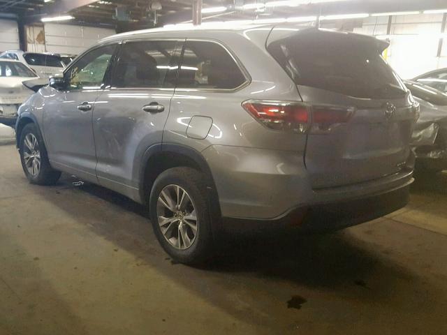 5TDJKRFH2FS085106 - 2015 TOYOTA HIGHLANDER SILVER photo 3