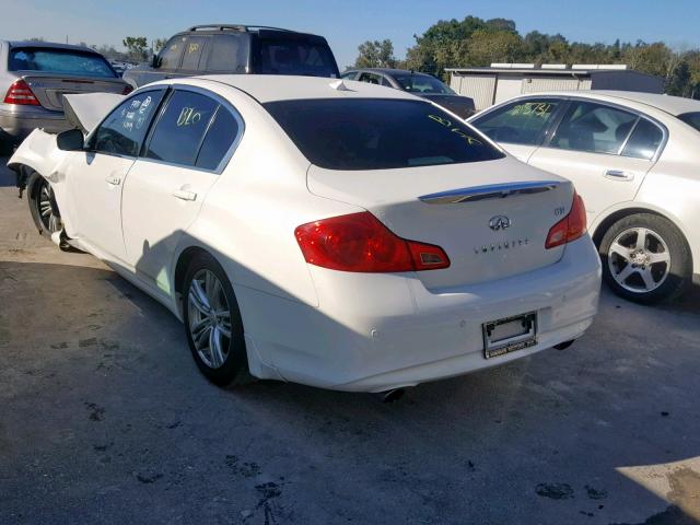 JN1CV6AP2AM200761 - 2010 INFINITI G37 BASE WHITE photo 3