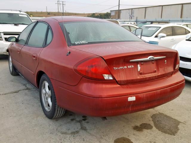 1FAFP55U01A228953 - 2001 FORD TAURUS SES RED photo 3