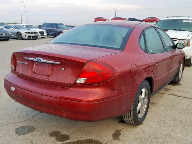 1FAFP55U01A228953 - 2001 FORD TAURUS SES RED photo 4