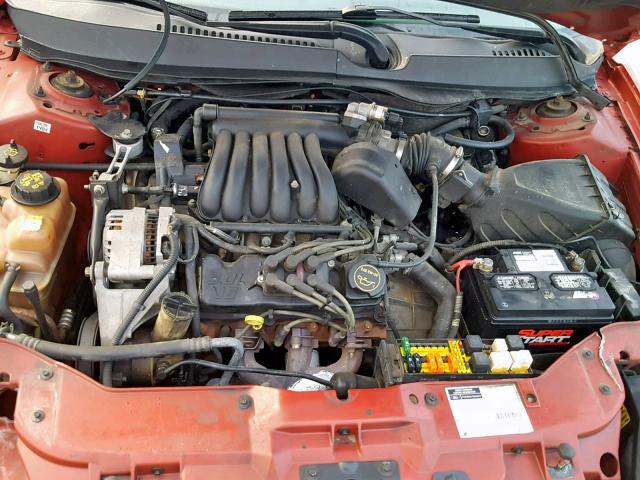 1FAFP55U01A228953 - 2001 FORD TAURUS SES RED photo 7