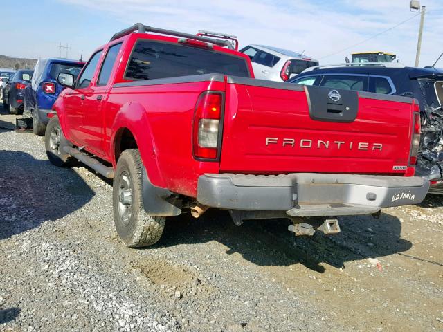 1N6ED29X34C427714 - 2004 NISSAN FRONTIER C RED photo 3