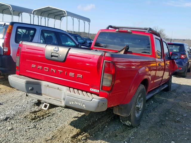 1N6ED29X34C427714 - 2004 NISSAN FRONTIER C RED photo 4