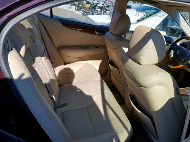 JTHBA30G265172576 - 2006 LEXUS ES 330 BURGUNDY photo 6