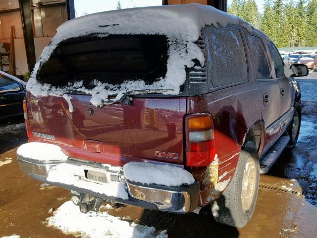 1GKEK13T2YJ168471 - 2000 GMC YUKON BURGUNDY photo 4