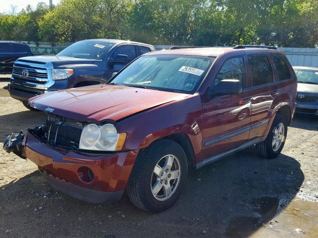 1J8GS48K27C567608 - 2007 JEEP GRAND CHER RED photo 2