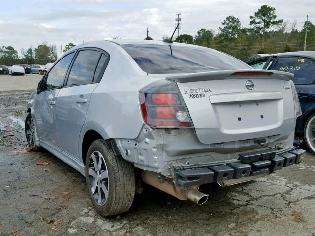 3N1AB6AP0CL711088 - 2012 NISSAN SENTRA 2.0 SILVER photo 3